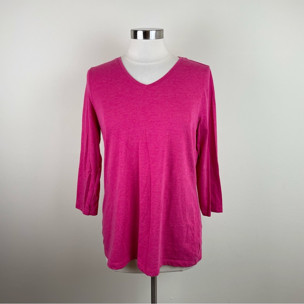 Kim Rogers Perfectly Soft Solid Pink Tee Shirt Women Size Medium